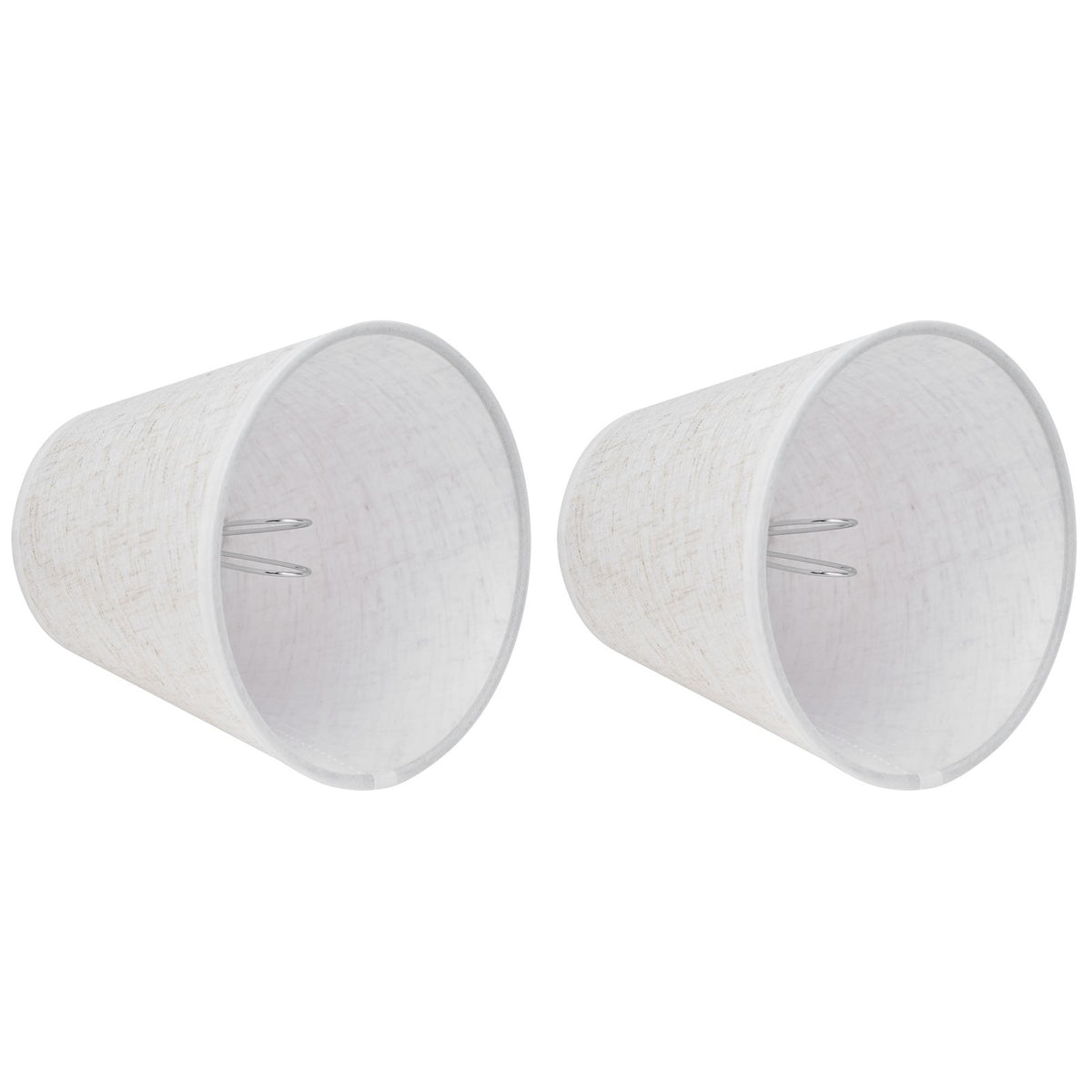 2PCS Table Lamp Shade Cover Fabric Clip On Lampshade for E14 Screw Candlestick Lamp ChandelierPT09 Linen
