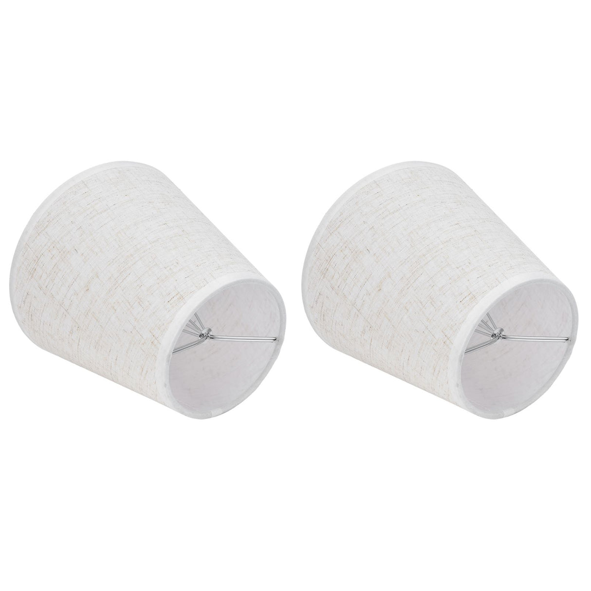 2PCS Table Lamp Shade Cover Fabric Clip On Lampshade for E14 Screw Candlestick Lamp ChandelierPT09 Linen