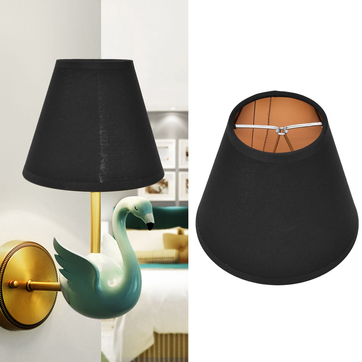 6PCS Fabric Lamp Shade Cloth Clip On Lampshade for E14 Table Chandelier Floor Light Wall Lamp Bedroom Decor