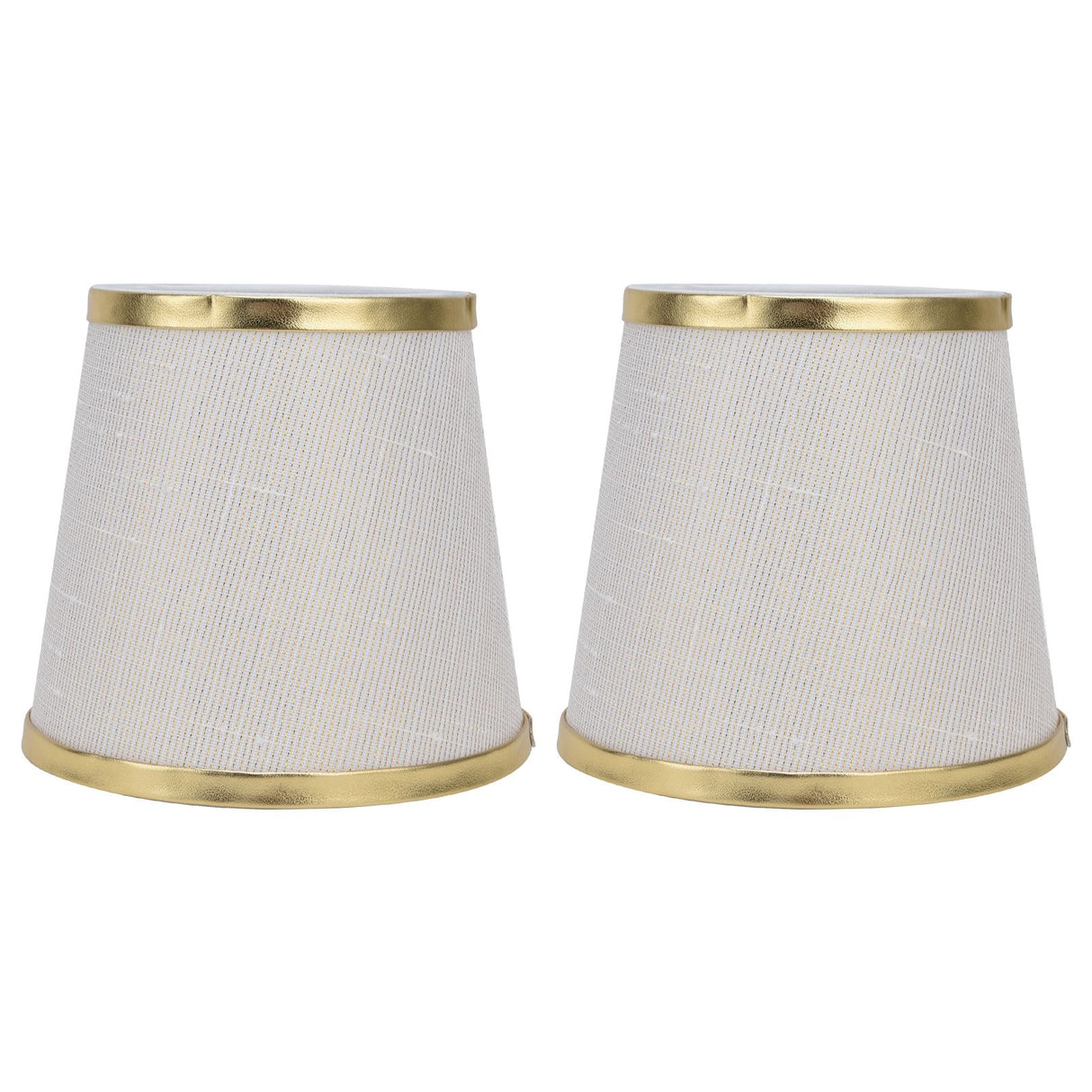 2PCS Fabric Lampshade European Style Lamp Shade for E14 Screw Chandelier Wall Lamp Beige White Gold Edging