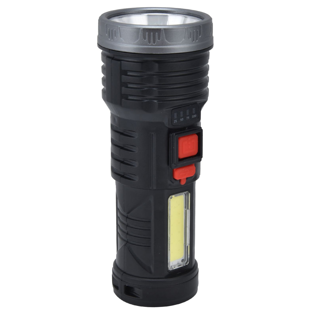 LED Flashlight with COB Sidelight USB Charging Ultra Bright Flashlight Portable Eletric Torch for Outdoor