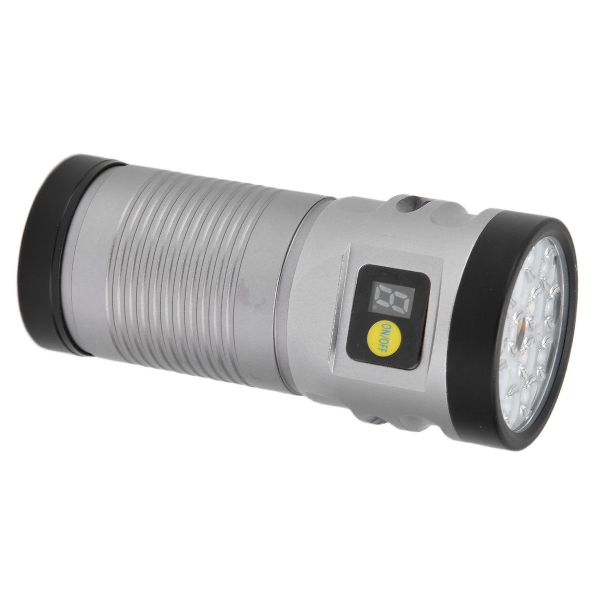 Brightest Flashlight LED 8 Modes Type C 9000mAh Waterproof Multifunctional Outdoor Light for CampingGrey
