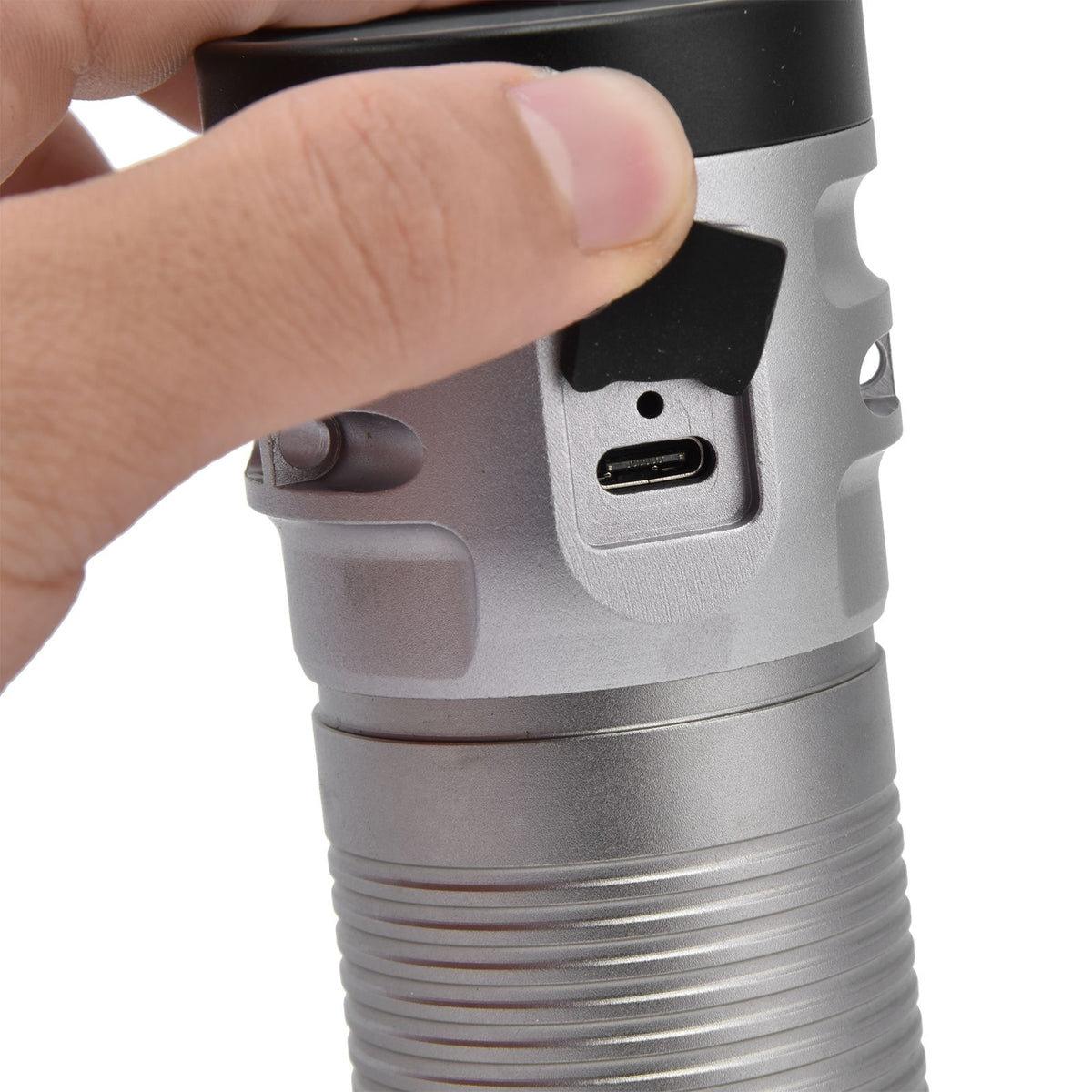 Brightest Flashlight LED 8 Modes Type C 9000mAh Waterproof Multifunctional Outdoor Light for CampingGrey