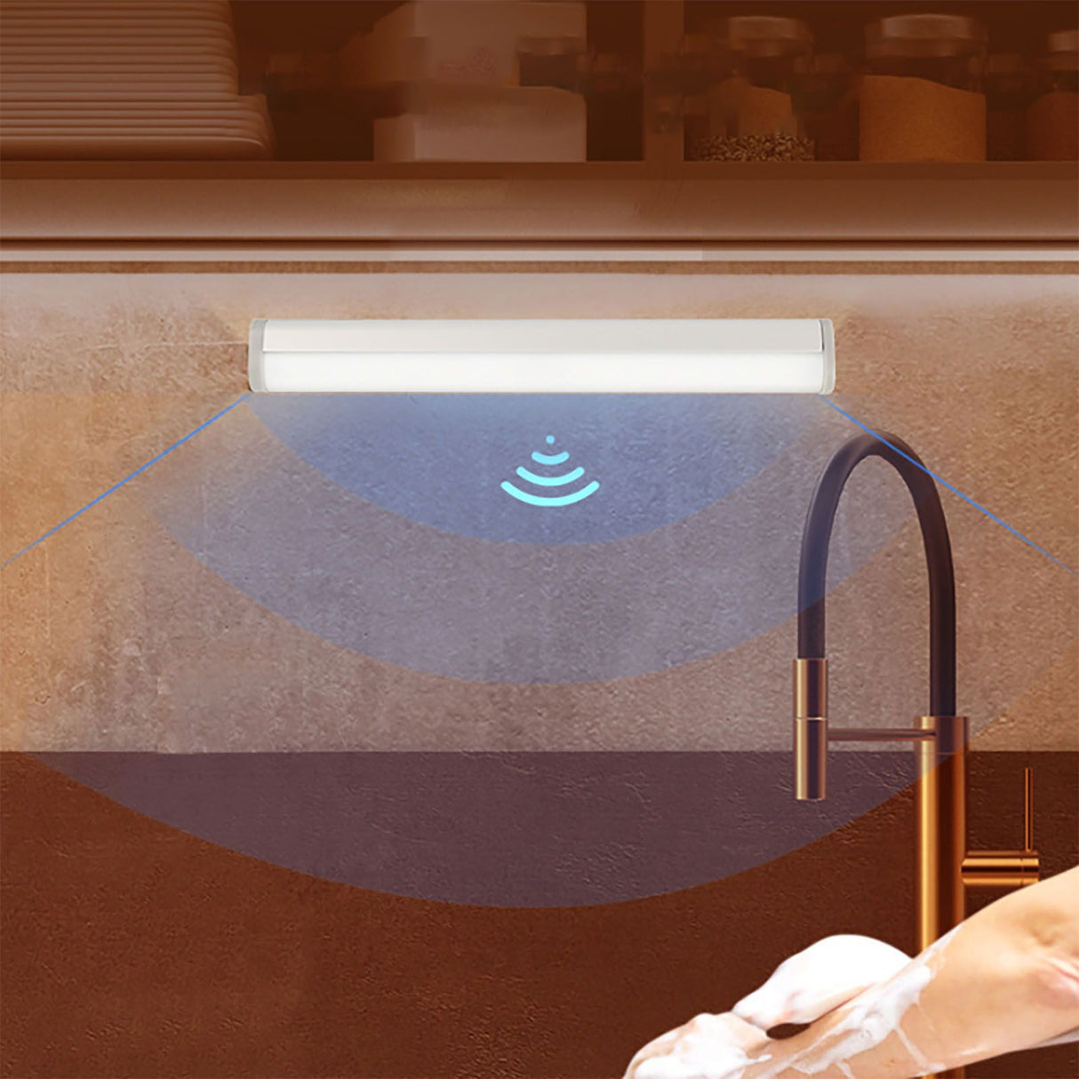 LED Closet Light 10 LEDs USB Rechargeable Motion Sensor Closet Light Wall Light for Home Kitchen Bedroom White Light