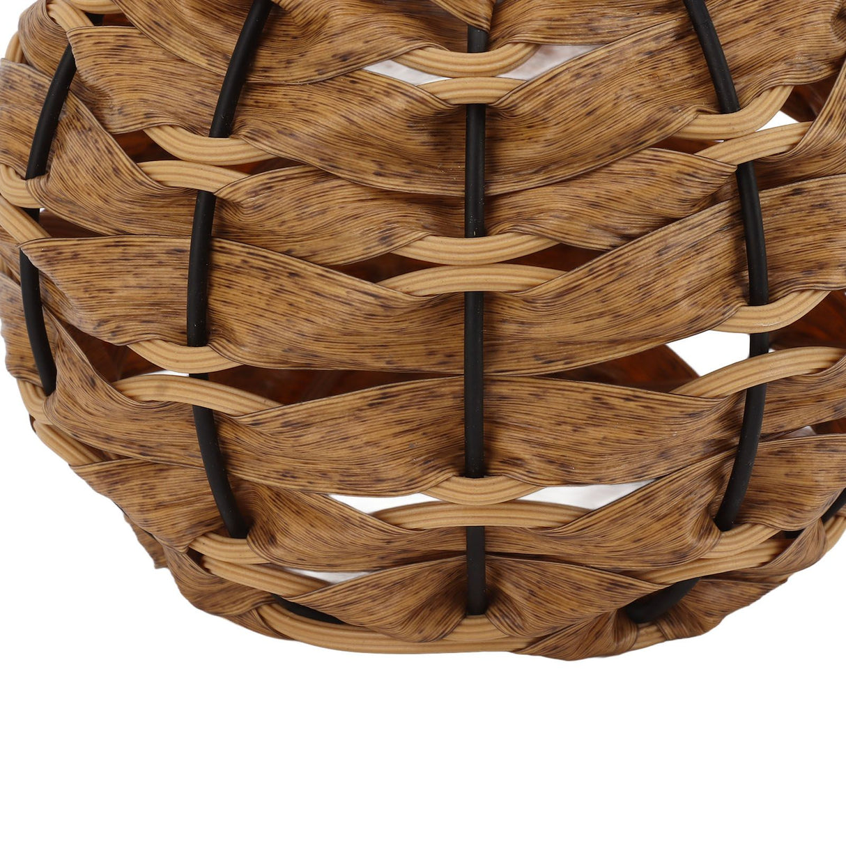 Outdoor Solar Lantern LED Waterproof Hollowed Rattan Ball Solar Hanging Light with Handle for Christmas Decorations Garden Yard Porch Lawn