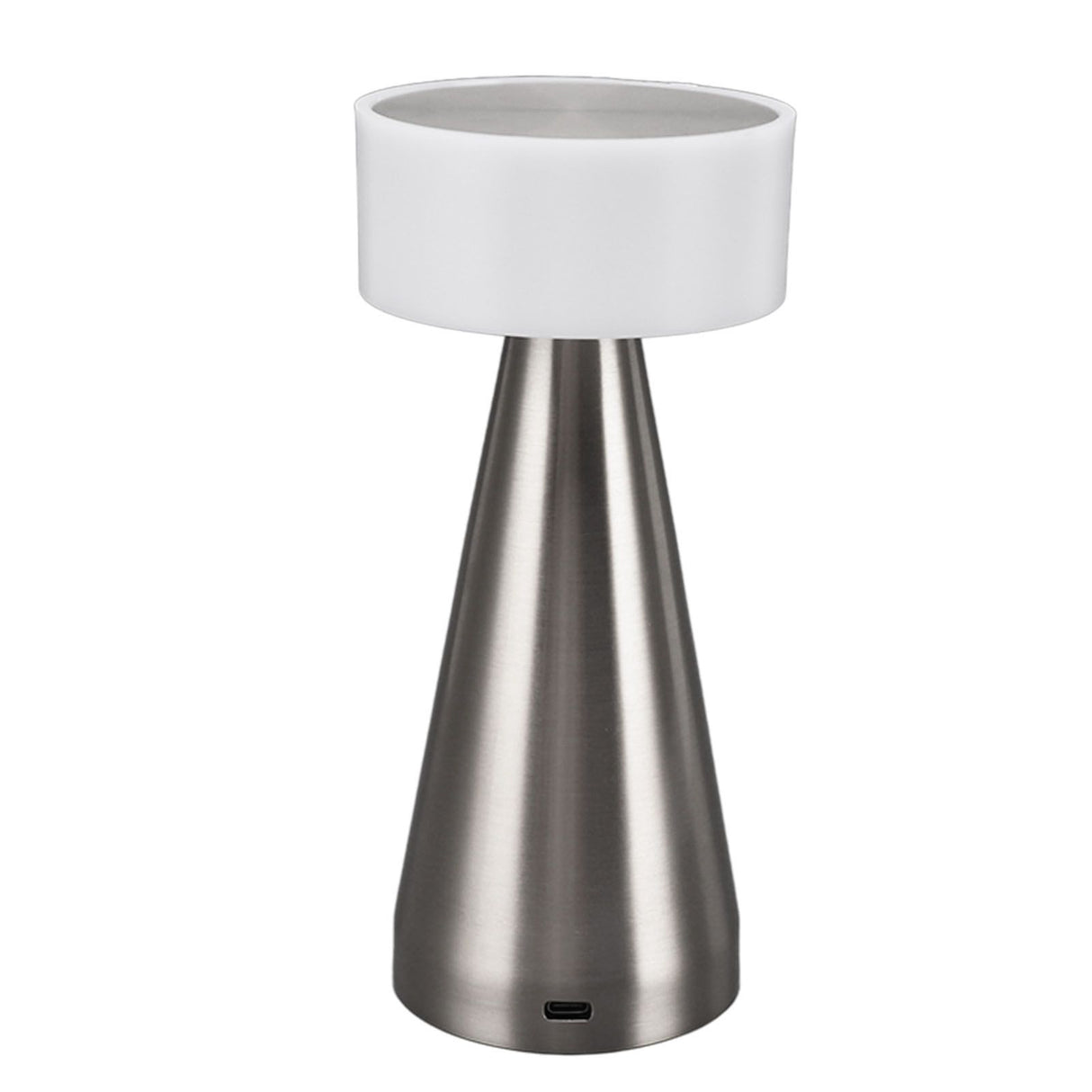 Portable LED Table Lamp 3 Color Temperatures Stepless Dimming 1800mAh Rechargeable Battery Nightstand Lamp Bedside Lamp Silver