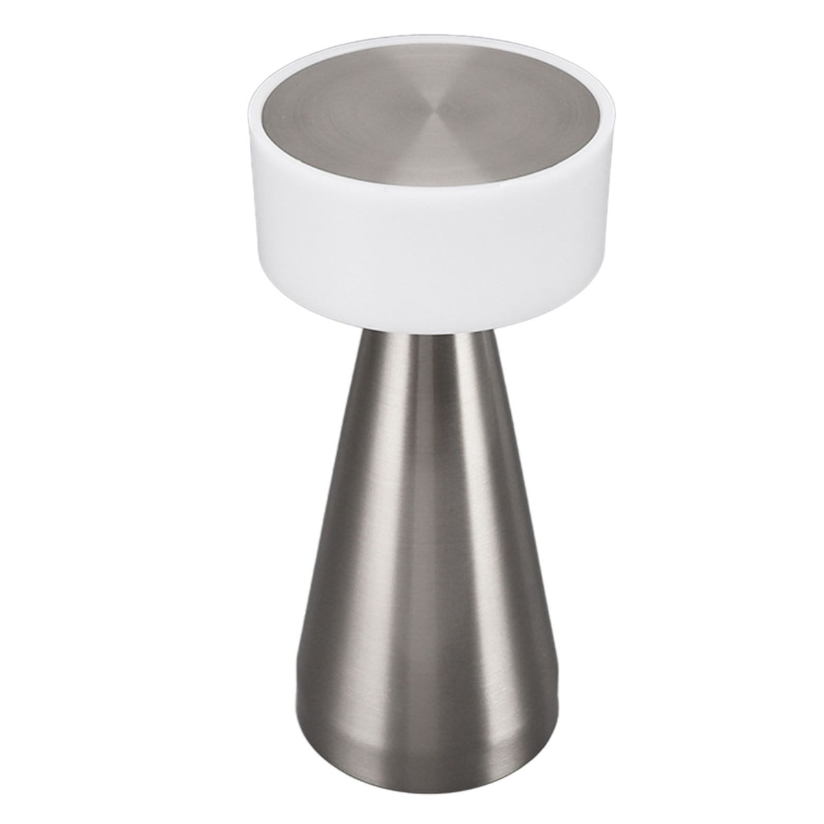 Portable LED Table Lamp 3 Color Temperatures Stepless Dimming 1800mAh Rechargeable Battery Nightstand Lamp Bedside Lamp Silver