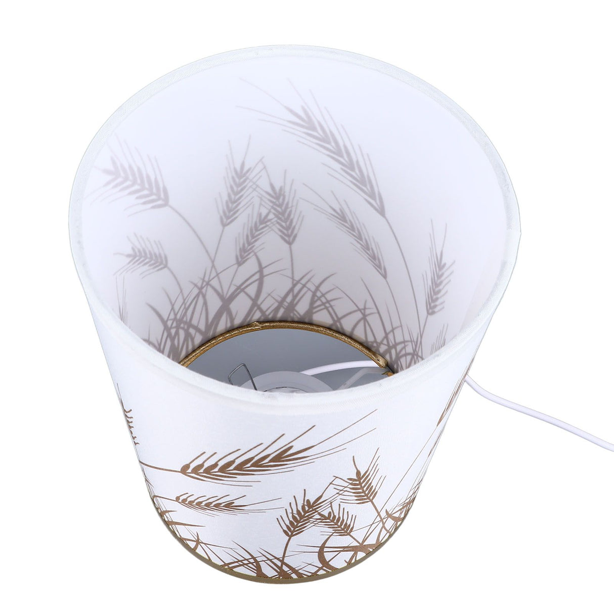 Small Table Lamp for Bedroom Dimmable LED Bedside Lamps Solid Wood USB Night Stand Lamp with Wheat Spike Lampshade Eye Caring