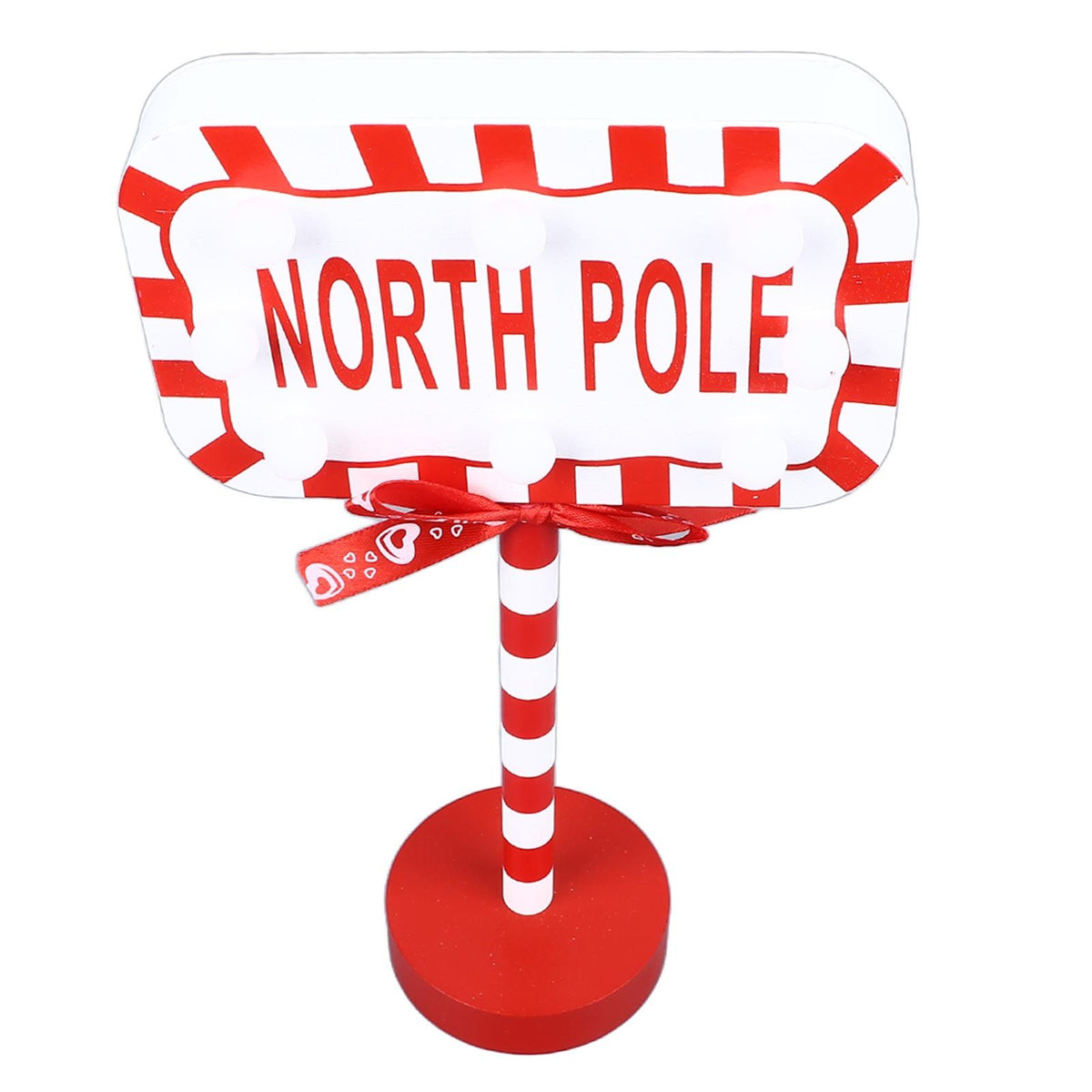 Christmas Stop Here Decor Metal Solid Wood LED Delicate Santa Stop Here Tree Topper for Christmas Party Rectangle 15.8x8x28.5cm