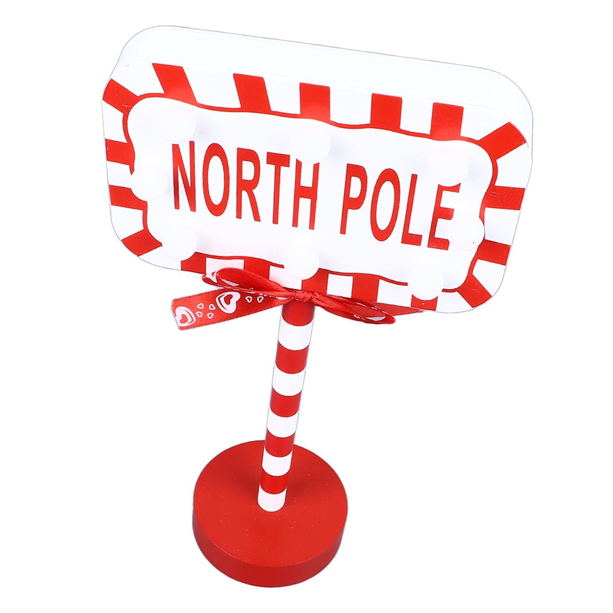 Christmas Stop Here Decor Metal Solid Wood LED Delicate Santa Stop Here Tree Topper for Christmas Party Rectangle 15.8x8x28.5cm