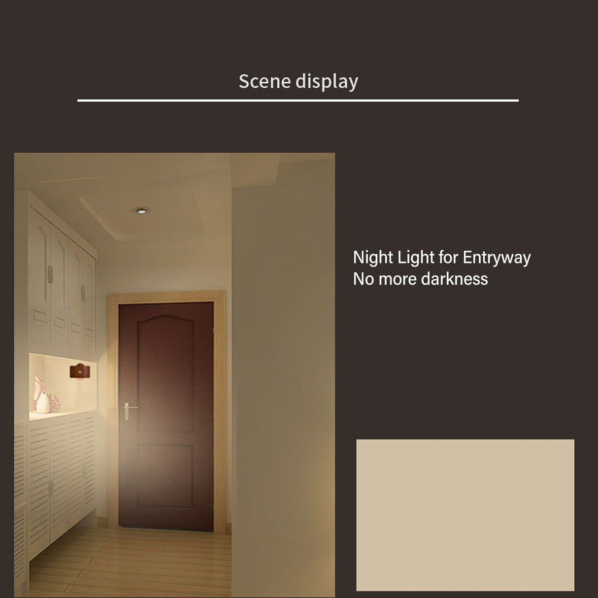 Wooden Magnetic Wall Lamp Portable Bedside Square Night Light Dimmable Wall Mounted Night Light Walnut