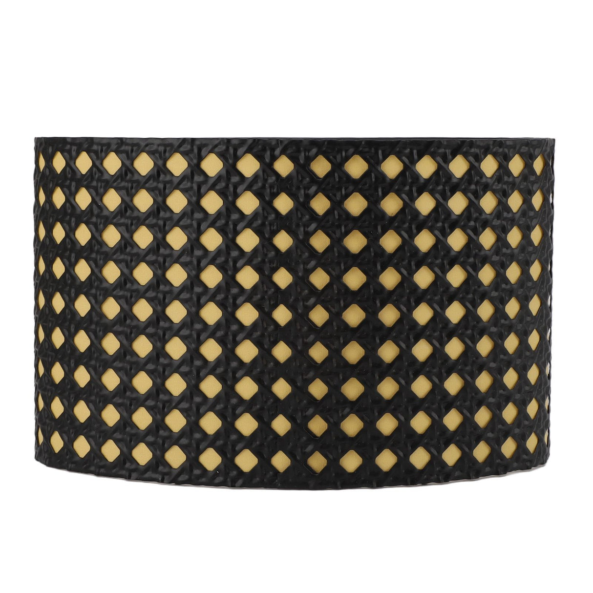 Lampshade Oval Shaped Hollow Metal Carved Compatible E27 E14 Caliber Lampholders Lamp Cover for Office Bedroom Living Room Black and Yellow Liner