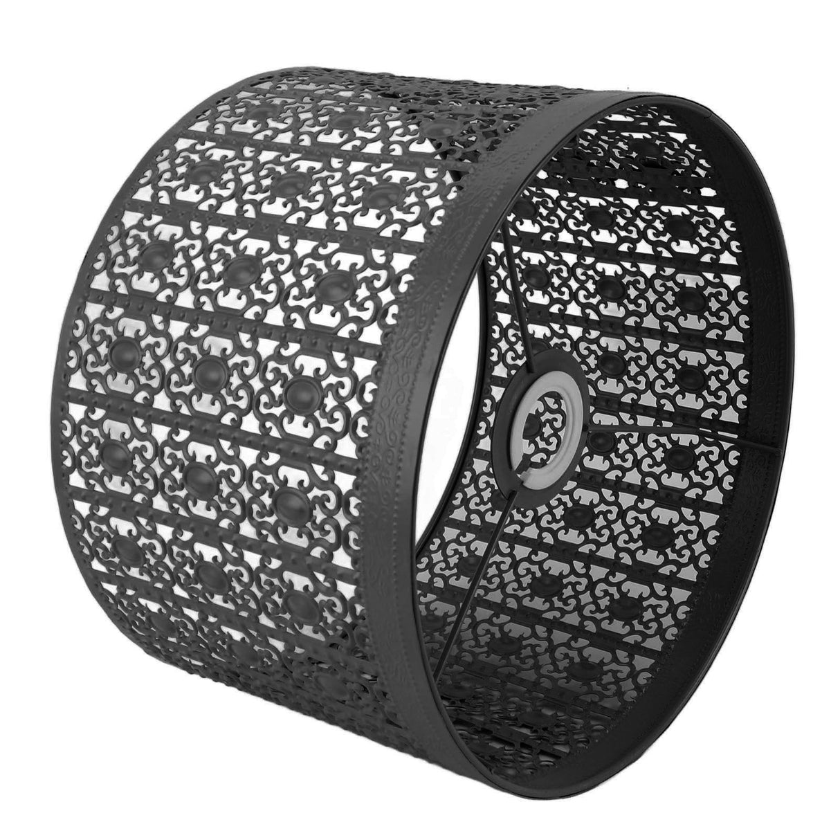 Lamp Shade Hollow Out Metal E27 E14 Clip On Easy Installation Durable Lamp Cover for Table Bedroom Living Room Home Black