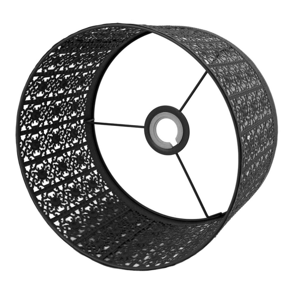 Lamp Shade Hollow Out Metal E27 E14 Clip On Easy Installation Durable Lamp Cover for Table Bedroom Living Room Home Black