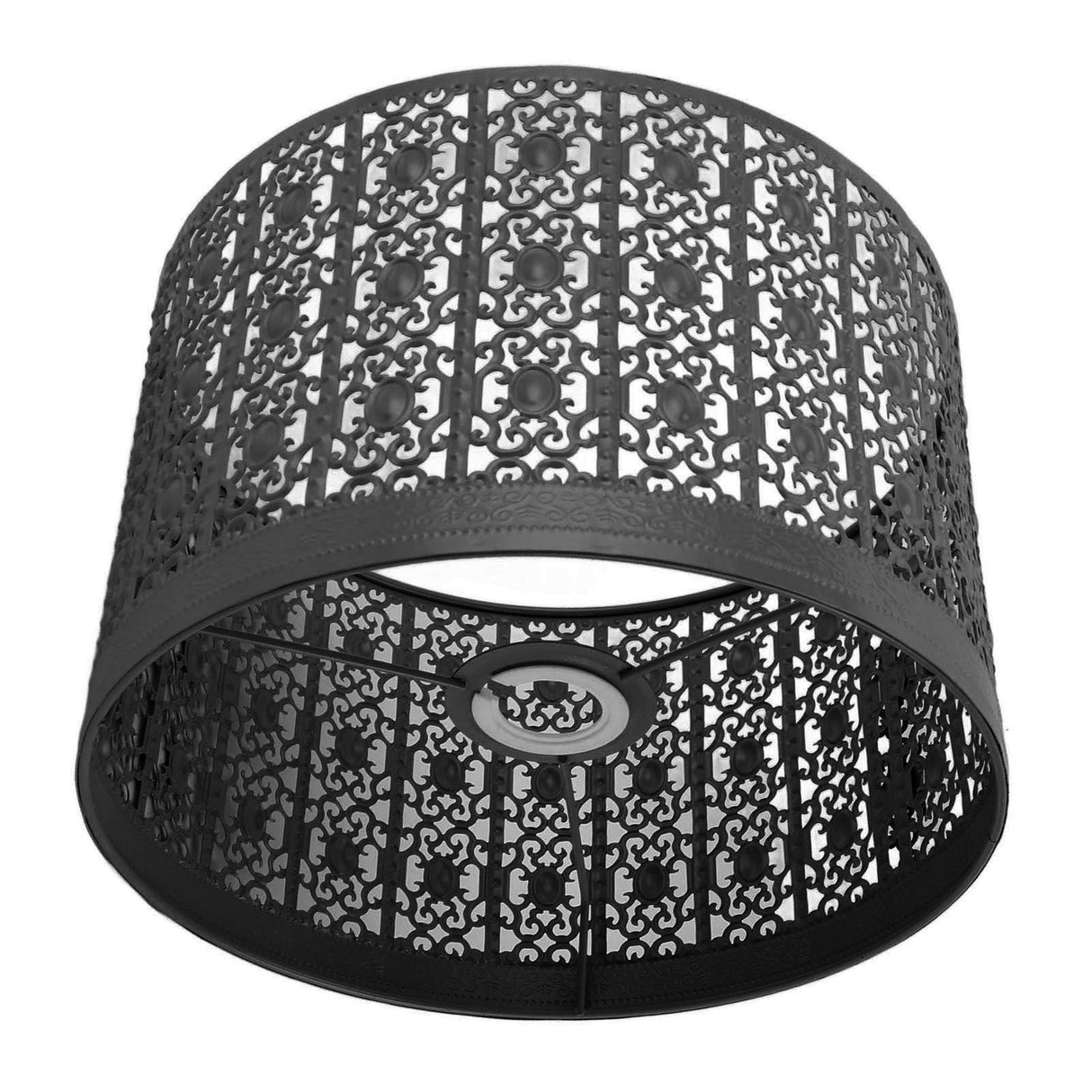 Lamp Shade Hollow Out Metal E27 E14 Clip On Easy Installation Durable Lamp Cover for Table Bedroom Living Room Home Black