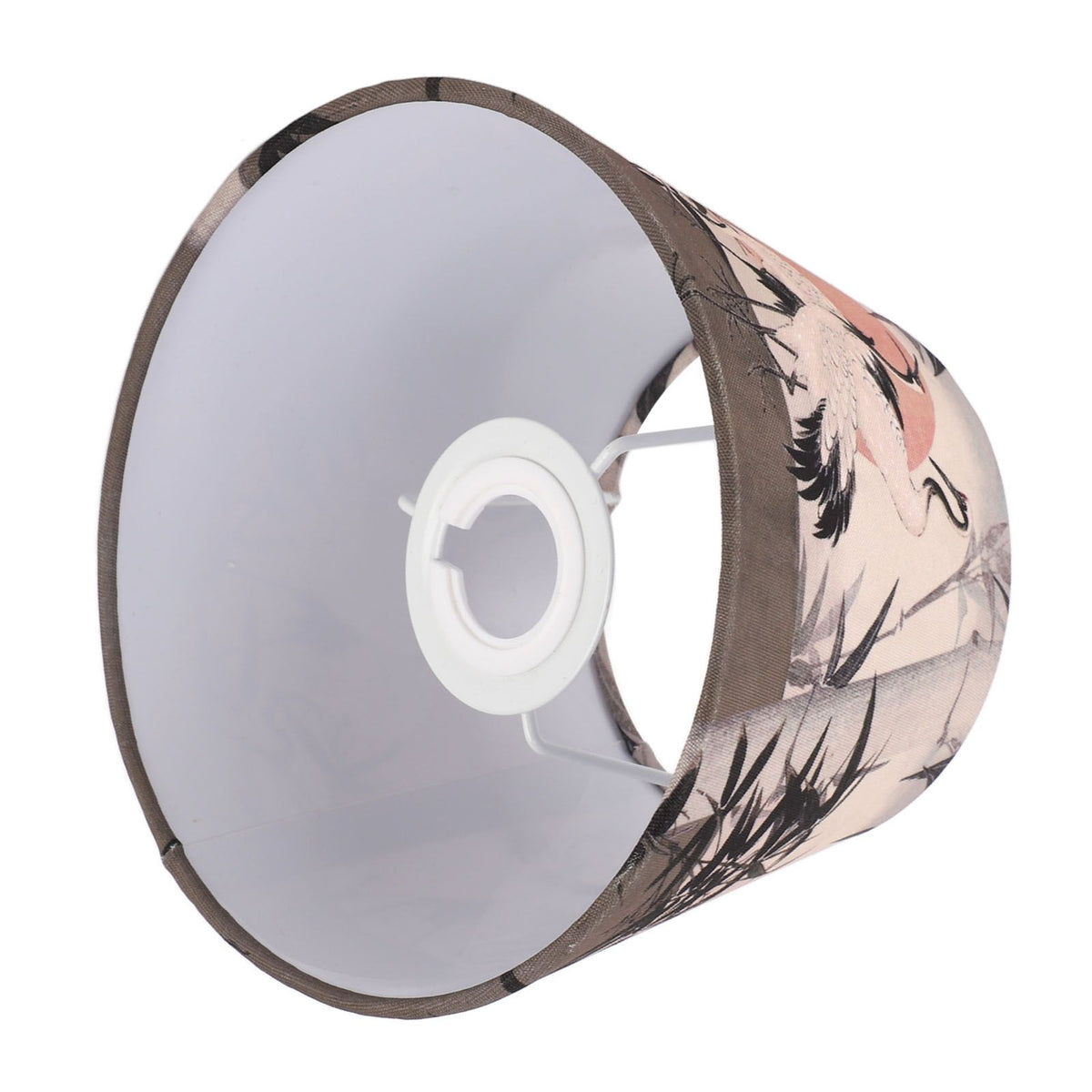 Chinese Style Lamp Shade Cloth E27 E14 Red Crowned Crane Decorative Drum Lamp Shade for Table Floor Lamp Hanging Light