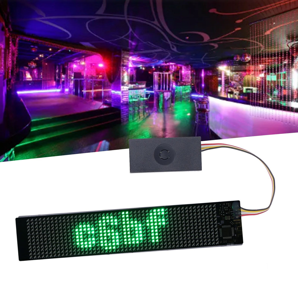 LED Matrix Panel Green Programmable Flexible Scrolling LED Sign for Store Car Bar Hotel