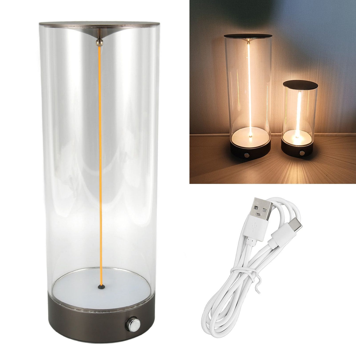 Bedside Night Light Touch Dimmable USB Charging Minimalist LED Table Lamp for Bedroom Nightstand L