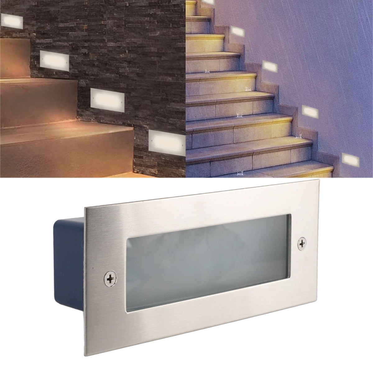 LED Step Light Indoor Outdoor Aluminum Alloy Waterproof Embedded Stair Wall Light 85 to 265V