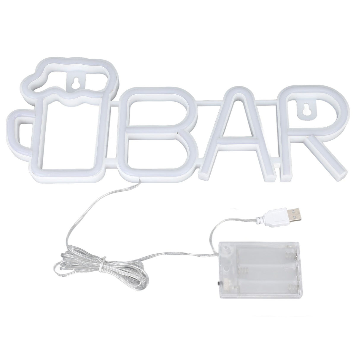 LED Neon Sign BAR Shape Design USB Or Battery Powered High Safety Widely Used Bar Neon Light for Bedroom Party Backyard Purple BAR