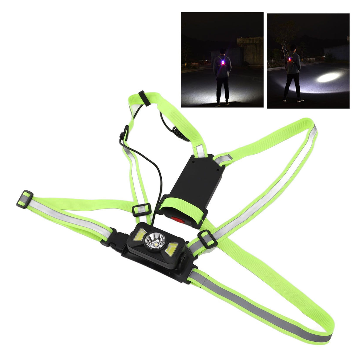 Outdoor Night Running Chest Lights Dual Light Sources IP55 Waterproof Cycling Sports Lighting for Walking Jogging Camping Hiking