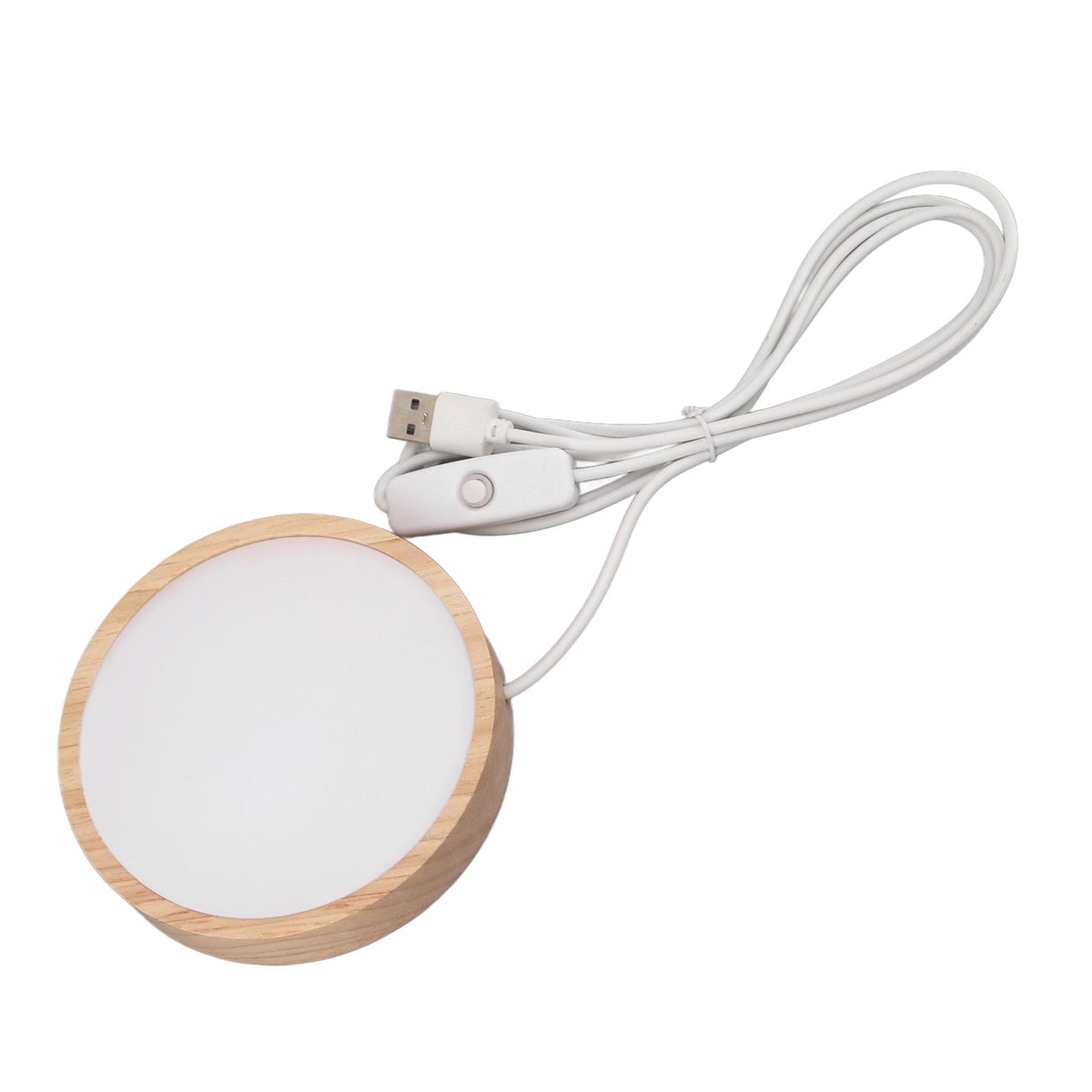 LED Lights Display Base RGB Round Wooden Lighted Base Stand LED Display Stand for Acrylic Glass Resin Art Color Light