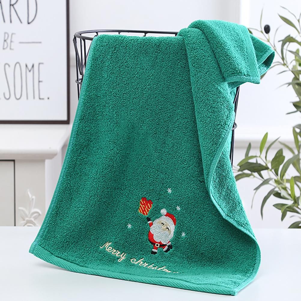 2Pcs Christmas Face Towel Xmas Red Santa Claus New Year Gift Washing Towel Hand Face Cloth Towel for Home Bathroom