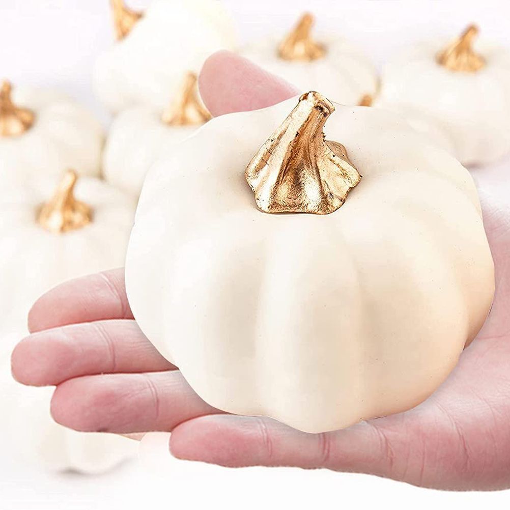 12 Pack Christmas Artificial Pumpkin Sets Made of Foam Simulation Pumpkin Ornament for Autumn Halloween Thanksgiving Decoration