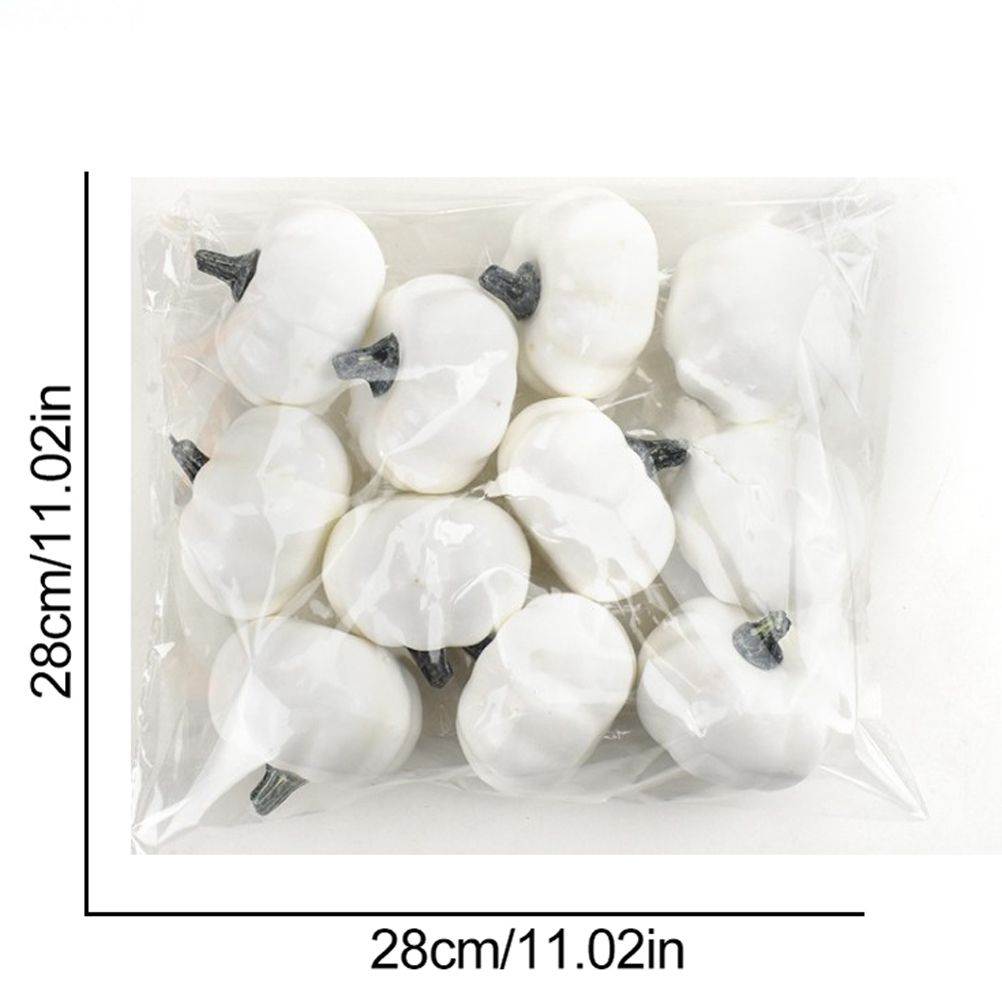 12 Pack Christmas Artificial Pumpkin Sets Made of Foam Simulation Pumpkin Ornament for Autumn Halloween Thanksgiving Decoration