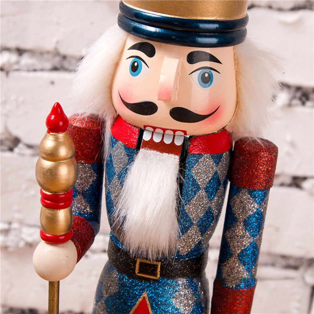 Nutcracker Soldier Ornaments 38cm Nutcracker Figure Wooden Ornaments for Home Christmas Party Decoration New Year Gifts for Children
