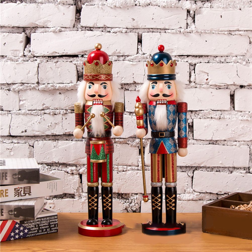 Nutcracker Soldier Ornaments 38cm Nutcracker Figure Wooden Ornaments for Home Christmas Party Decoration New Year Gifts for Children
