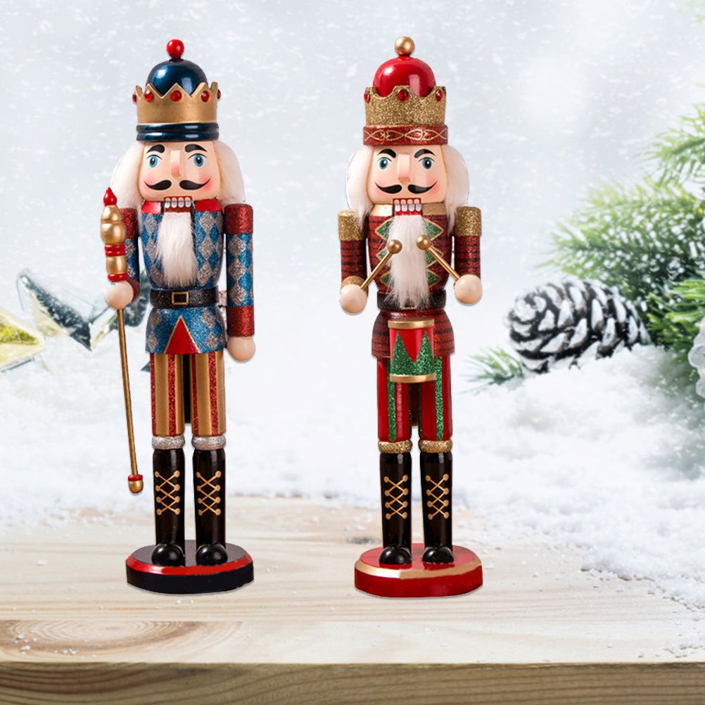 Nutcracker Soldier Ornaments 38cm Nutcracker Figure Wooden Ornaments for Home Christmas Party Decoration New Year Gifts for Children