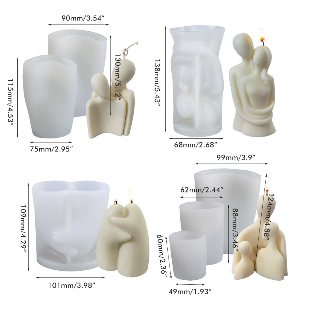 Portrait Aromatherapy Candle Molds Reusable DIY Couple Candle Mold Family Couple Silicone Mold