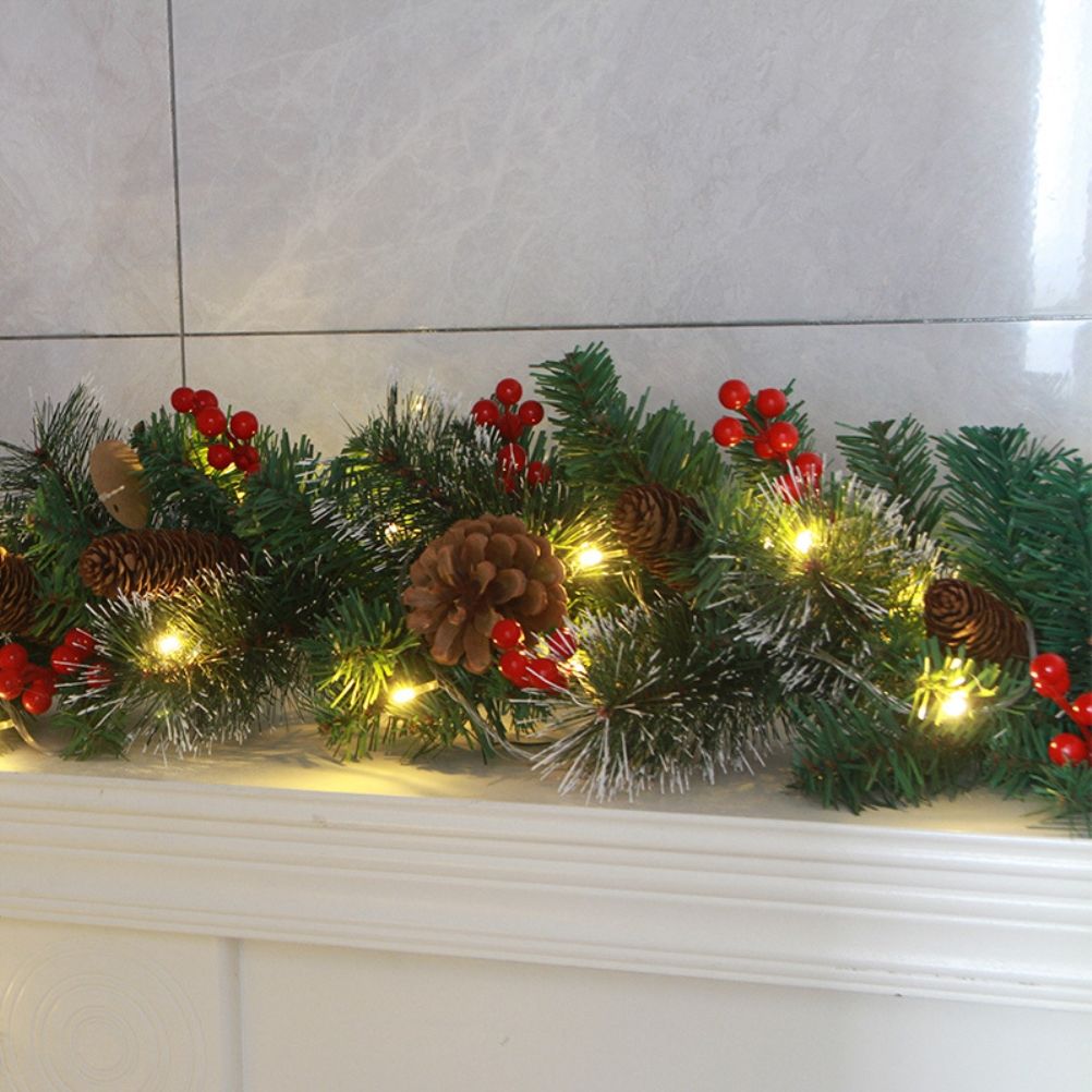 Christmas Garland With 50 Led Lighting Artificial Christmas Fir Garland Decorative For Stairs Fireplaces Offices Outdoor
