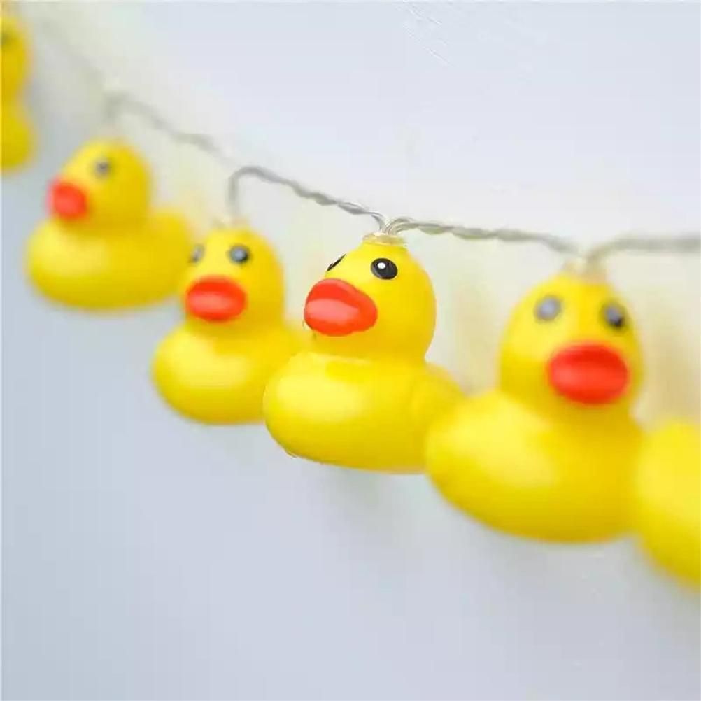LED String Light Cute Mini Yellow Duck Animal Light String for Garden Terrace and Lawn Party Decoration