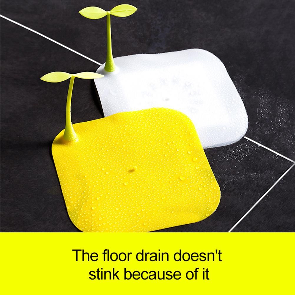 2Pcs Silicone Bean Sprout Floor Drain Cover Deodorant Floor Drain Cover Mat for Bathroom Kitchen Toilet