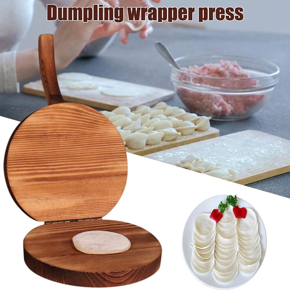 Wooden Dough Presser Tool Dumpling Skin Pressing Tool Dumpling Wrapper Making Mold Kitchen Gadget Baking Tool