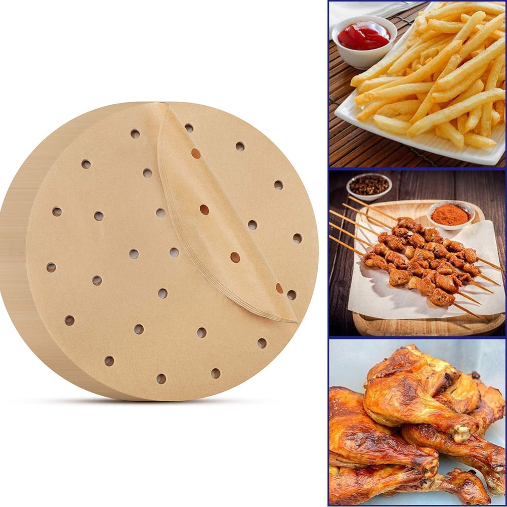 Fryer Liners Waterproof Fryer Filter Paper Fryer Round Perforated Parchment Paper for Fryer