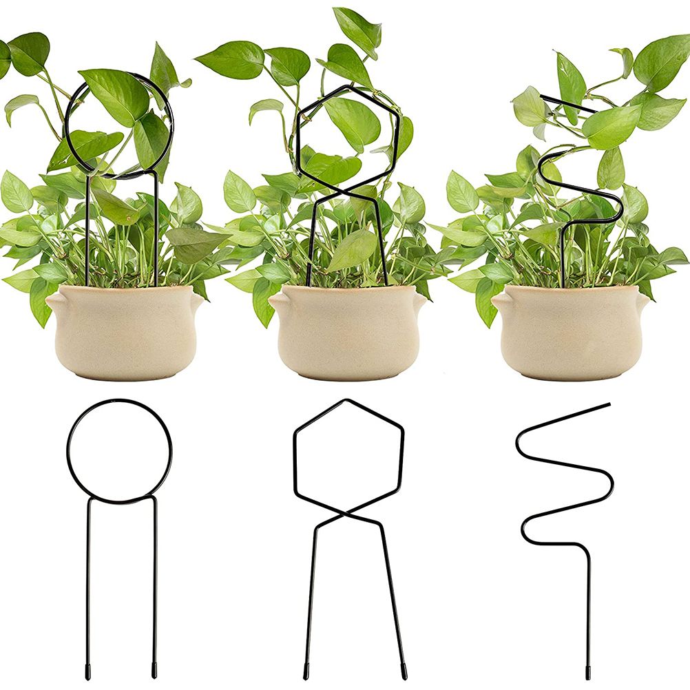3 Pcs Metal Garden Trellis Climbing Plants Support Indoor Iron Plant Trellis for Ivy Vine Rose Flowers House Plants