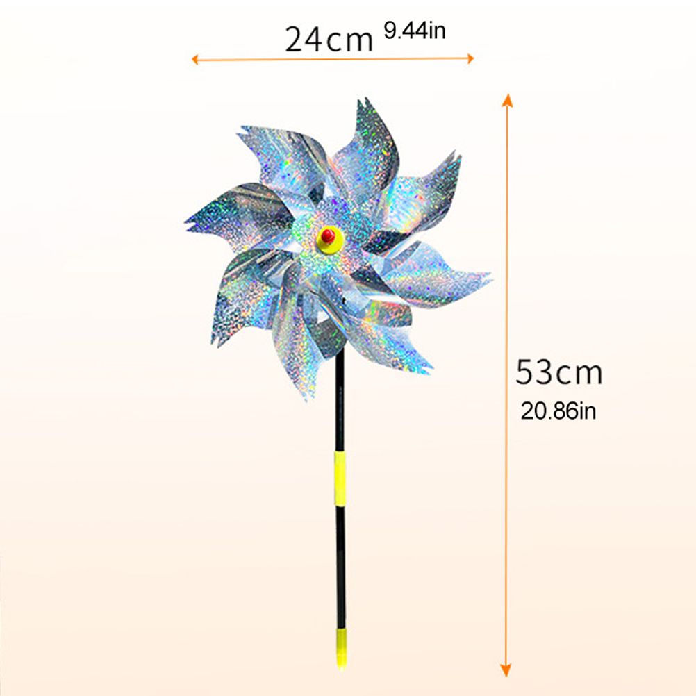 8Pcs Bird Repeller Pinwheel Reflective Garden Plant Flower Bird Repellent Windmill Garden Decoration