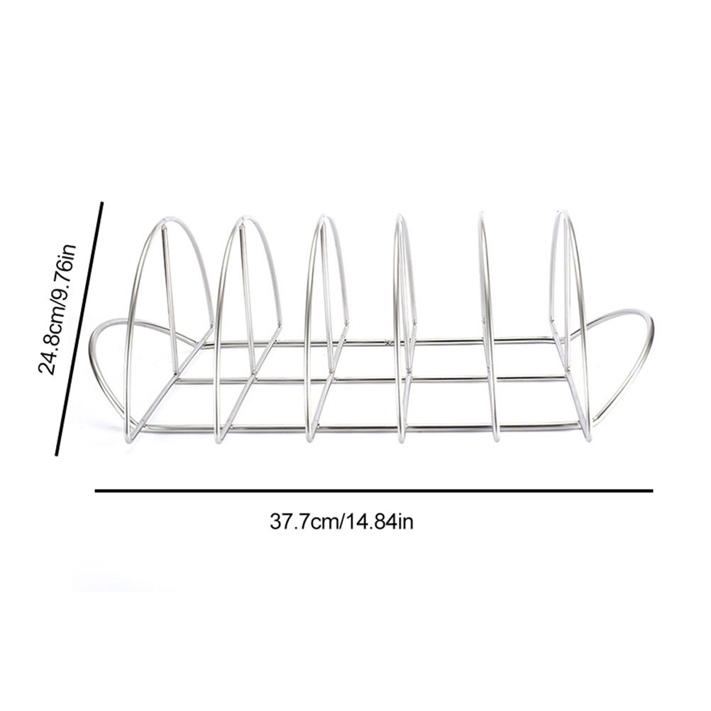 Stainless Steel Barbecue Bracket Rib Rack Barbecue Grilling Rack Non Stick Beef Steak Holder for Outdoor Picnic Barbecue Supplies