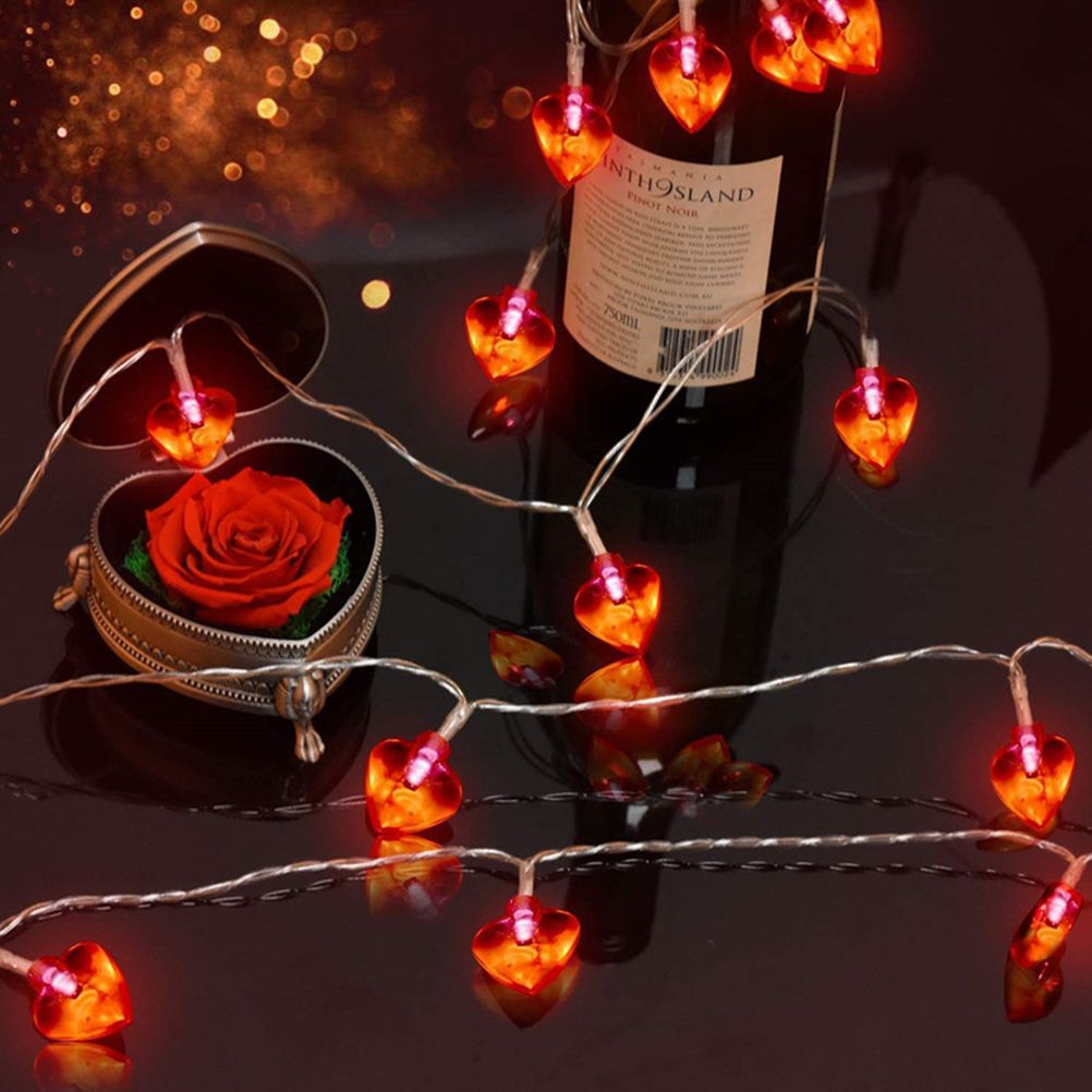 Love Heart Shaped String Lights 6 Meter 40 Leds Heart Love Valentine Lights for Wedding Party Birthday Home Decor
