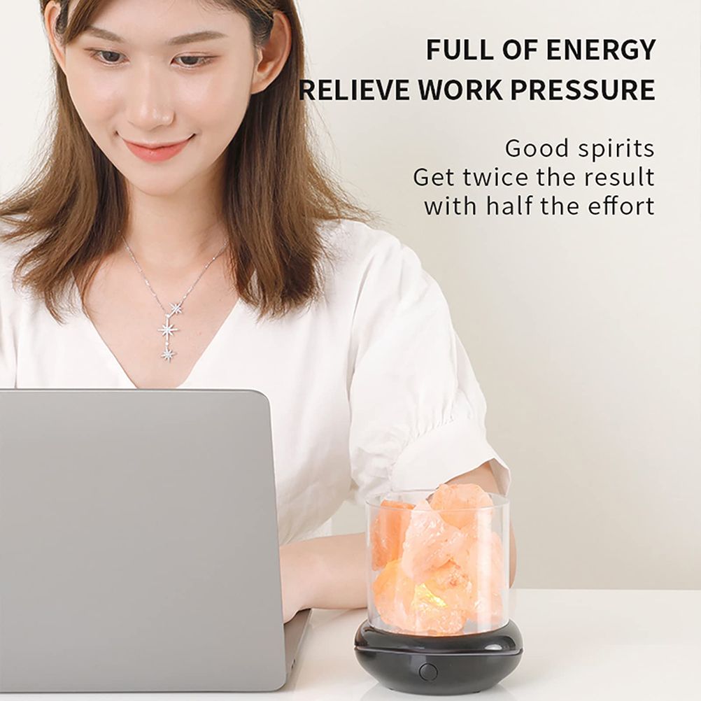 Salt Crystal Lamp Night Light USB Aroma Diffuser Salt Lamp Colorful Salt Crystal Lamp Fragrance Oil Diffuser for Office Yoga Bedroom