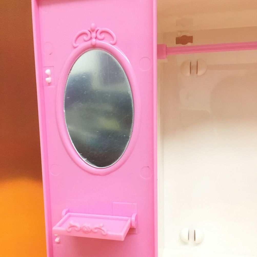 Doll Closet Clothing Organizer Mini Princess Furniture Wardrobe Ornaments Doll House Closet Toy Accessories