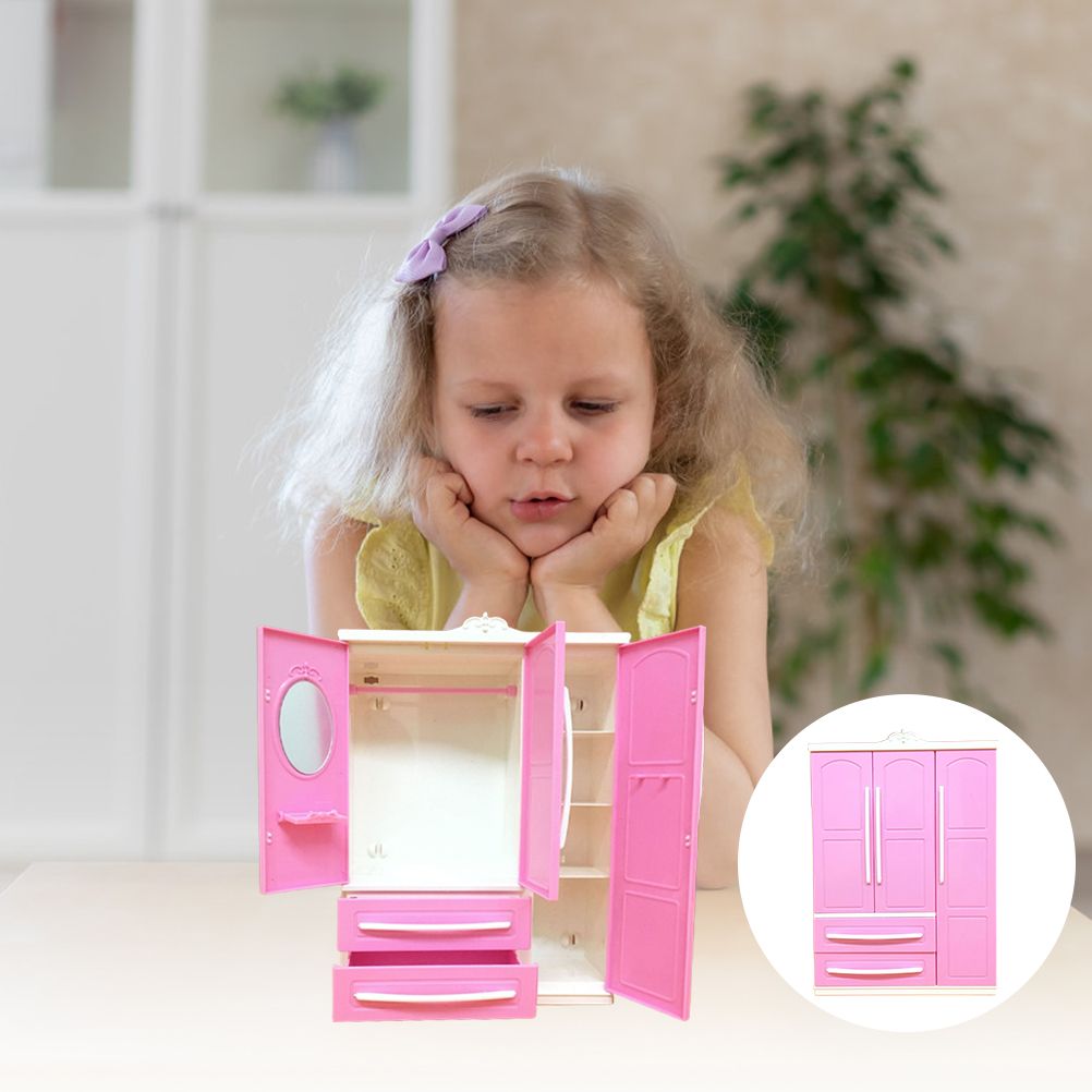 Doll Closet Clothing Organizer Mini Princess Furniture Wardrobe Ornaments Doll House Closet Toy Accessories