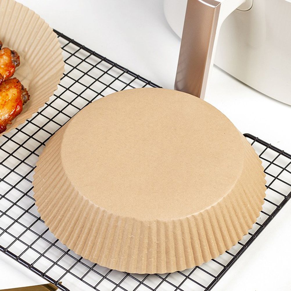 100 Pcs Air Fryer One Time Paper Liner Non Stick Air Fryer Paper Liners Oil Proof Parchment Baking Paper for Kitchen Microwave Oven