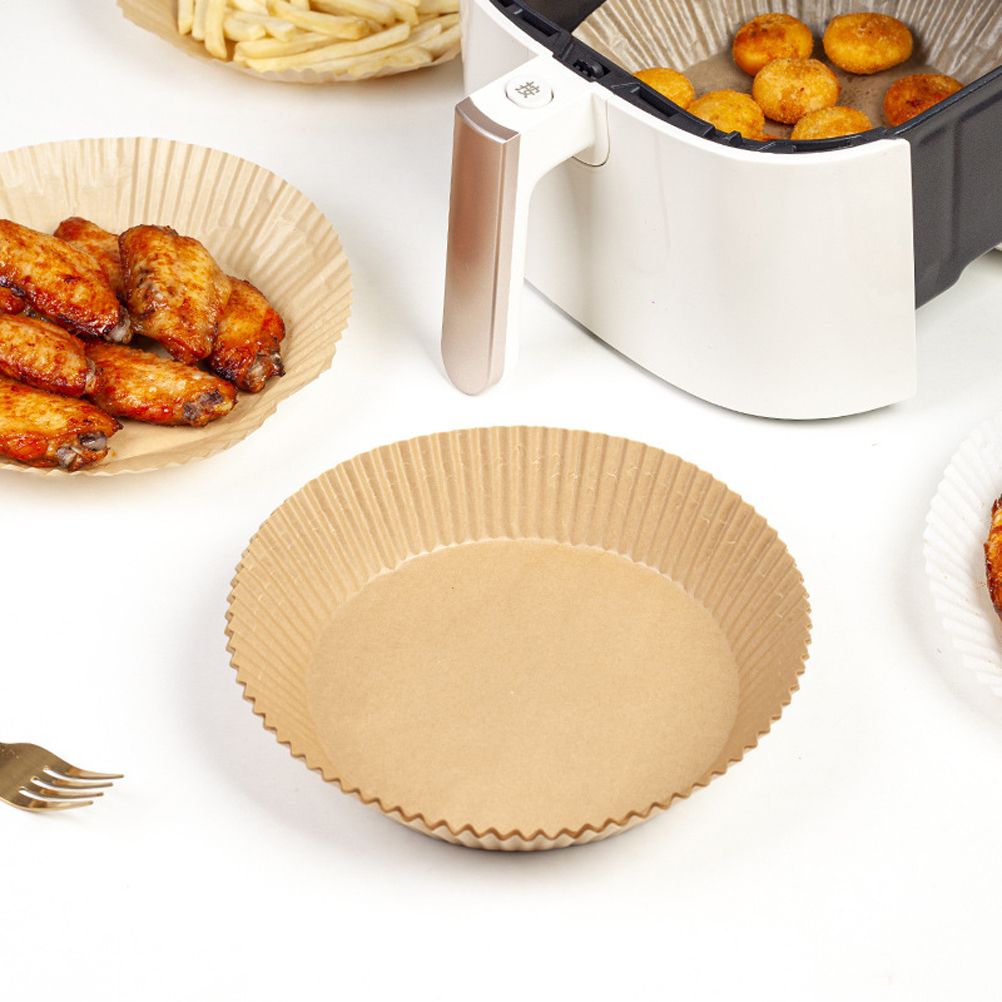 100 Pcs Air Fryer One Time Paper Liner Non Stick Air Fryer Paper Liners Oil Proof Parchment Baking Paper for Kitchen Microwave Oven