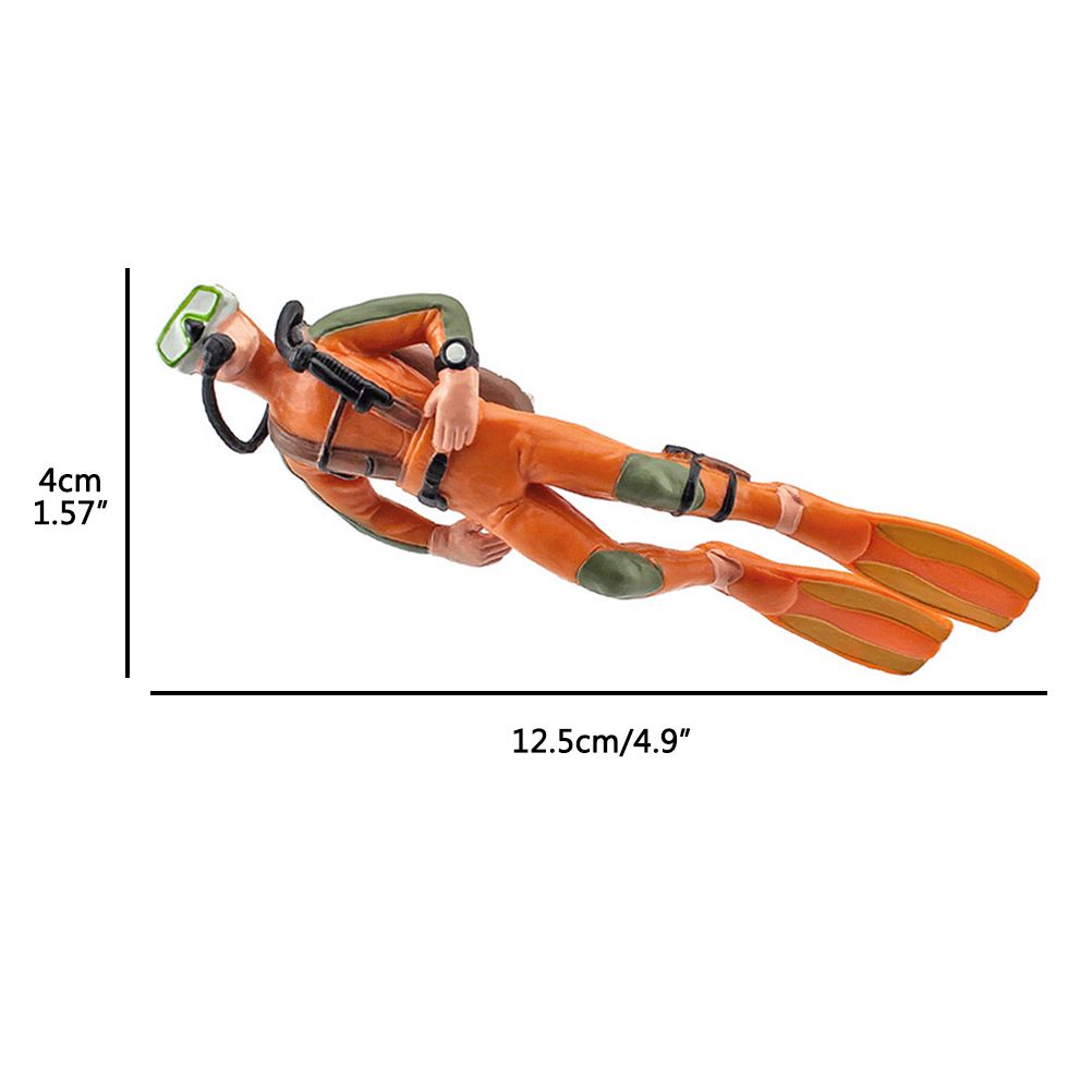 4Pcs Mini Diver Figurines Model Simulation Underwater Adventure Diver Figure Playset for Scene Layout Table Ornaments