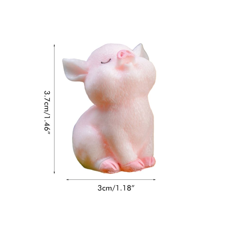 8Pcs Mini Pig Figurines Cake Cupcake Topper Decoration Pig Crafts Resin Ornament for Car Home Baby Shower Party Decor Gift