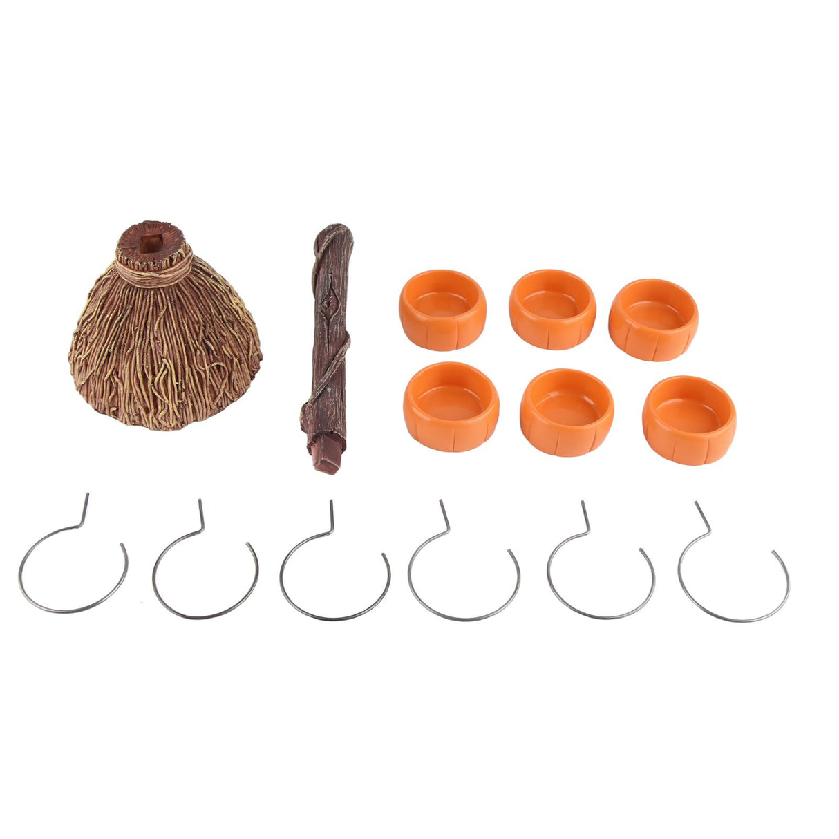 Snack Bowl Holder Halloween Pumpkin Snack Bowl Rack Witch Broom Decor Dessert Bowl Stand for Dining Table